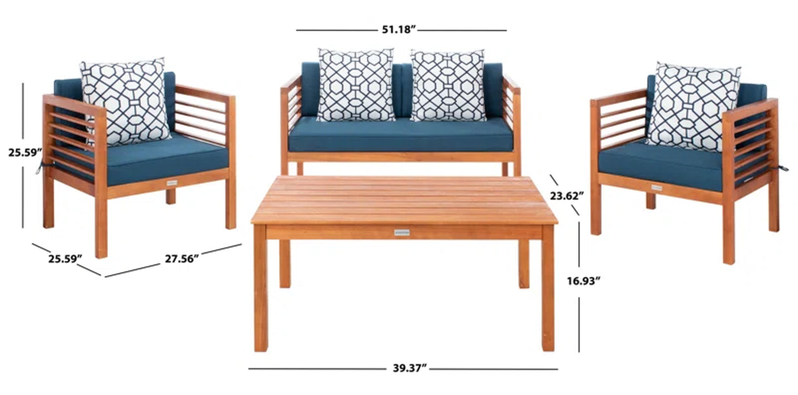 Transform Your Outdoor Oasis with the Arlethe 4-Person Patio Conversation Set - Complete with Cushions and Stylish Accent Pillows