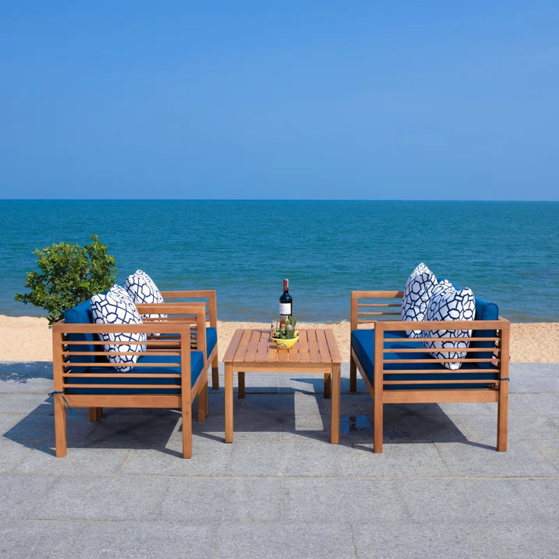 Transform Your Outdoor Oasis with the Arlethe 4-Person Patio Conversation Set - Complete with Cushions and Stylish Accent Pillows