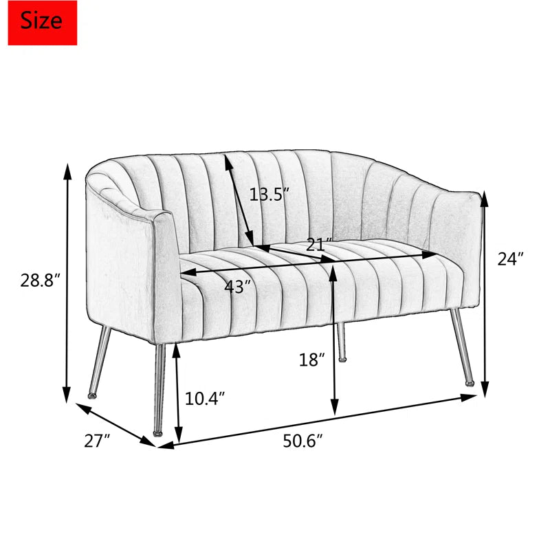 Elegant Murrow 50.6'' Velvet Loveseat – A Perfect Blend of Comfort and Style