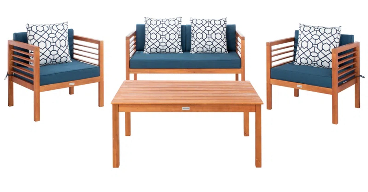 Transform Your Outdoor Oasis with the Arlethe 4-Person Patio Conversation Set - Complete with Cushions and Stylish Accent Pillows