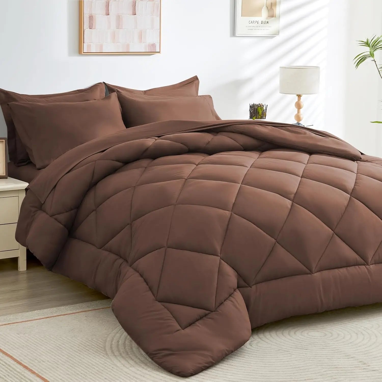 3Pcs Blanket Set, 260Gsm Ultrafine Fiber Thick Blanket, Christmas Gift, Twin Bed Sheet 220X240Cm, All-Season Warm Filling, Puffed Quilt #GLOBAL PICKS