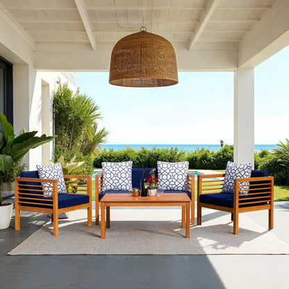 Transform Your Outdoor Oasis with the Arlethe 4-Person Patio Conversation Set - Complete with Cushions and Stylish Accent Pillows