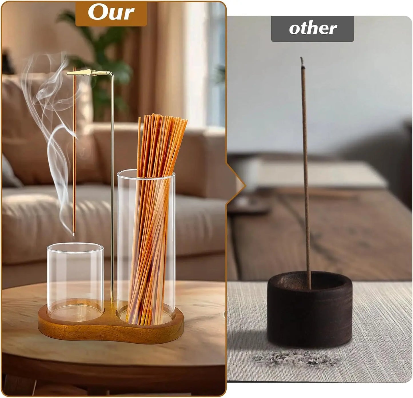 aesthetic incense holder with ash catcher