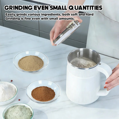 Electric Coffee Grinder & Spice Grinder, Using Stainless Steel Blades for Rapid Grinding, Capacity 500 Milliliters, 200 Watts, | Suitable for Coffee Beans, Nuts, Seeds | Dry Food Grinder | Multi-Purpose Small Kitchen Grinder with Handle