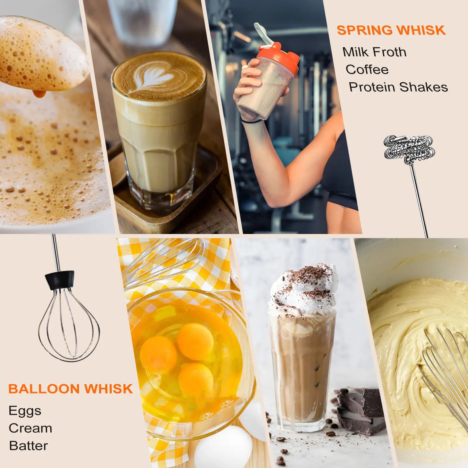Kallodear Rechargeable Milk Frother,Milk Frother Handheld with 2 Heads 3 Speeds,Coffee Mixer,Electric Milk Bubbler,Detachable Stainless Steel Whisk for Cappuccino,Matcha,Juice,Latte,,Egg (Black)