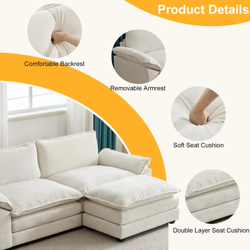 Indulge in Comfort with the Avrilynn Upholstered Cloud Sofa & Ottoman - Perfect for Any Living Space