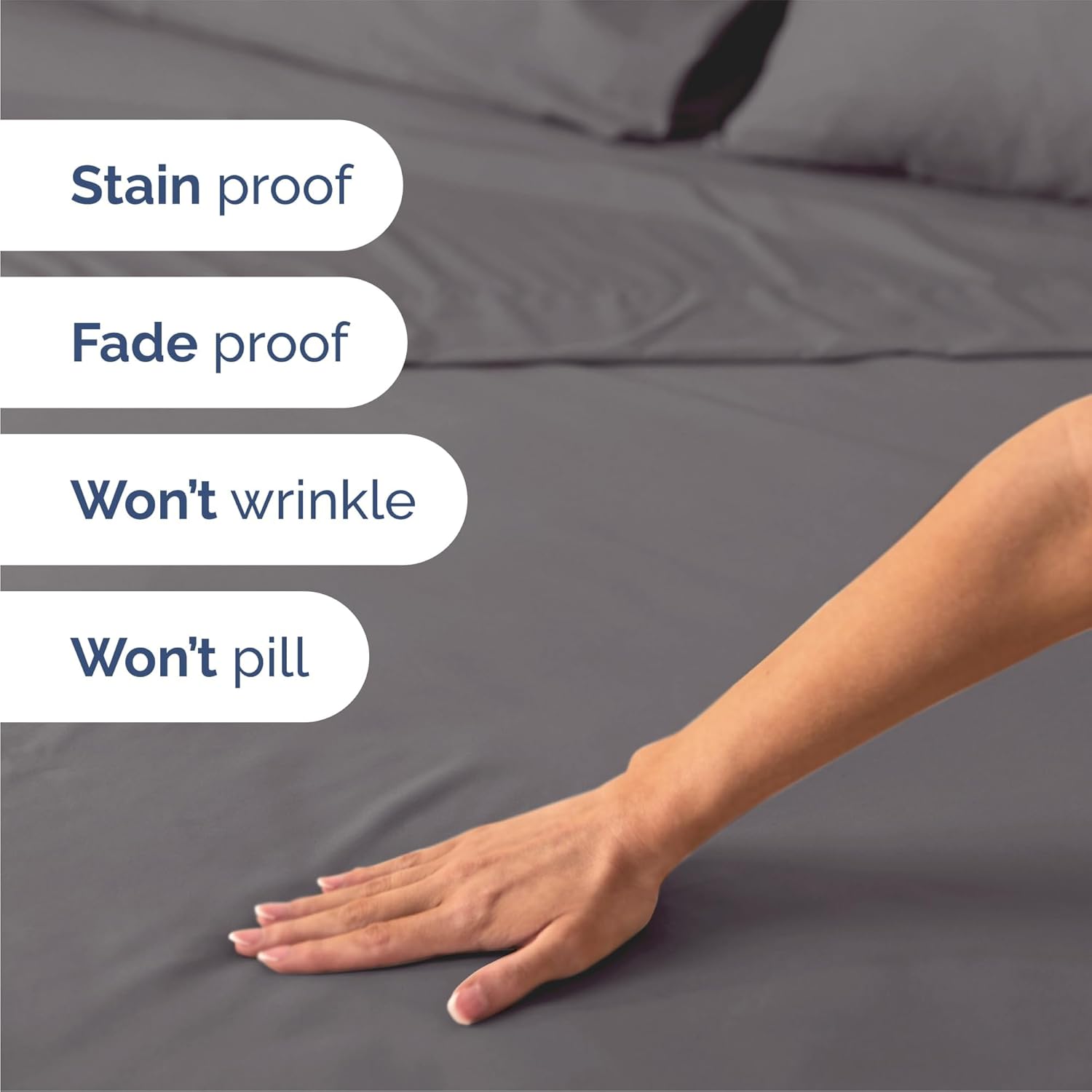 Indulge in Comfort with Our Luxurious Queen Size 4-Piece Sheet Set - Ultra Soft, Breathable, and Cooling Bedding in Dark Grey - Perfect for All Ages!