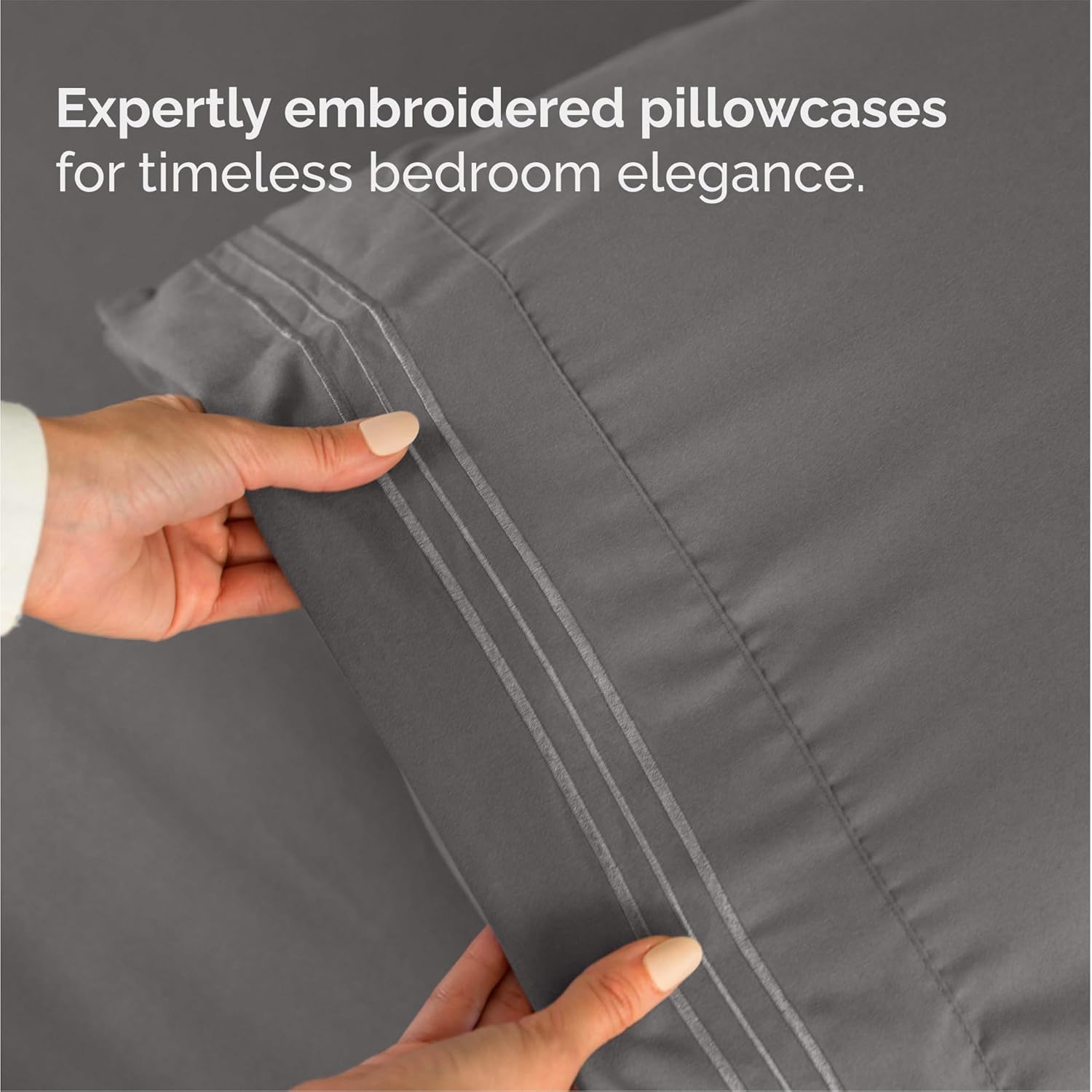 Indulge in Comfort with Our Luxurious Queen Size 4-Piece Sheet Set - Ultra Soft, Breathable, and Cooling Bedding in Dark Grey - Perfect for All Ages!