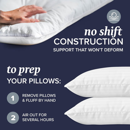 Experience Unmatched Comfort with Our Set of 2 Queen/Standard Bed Pillows - Soft Down Alternative for All Sleep Positions