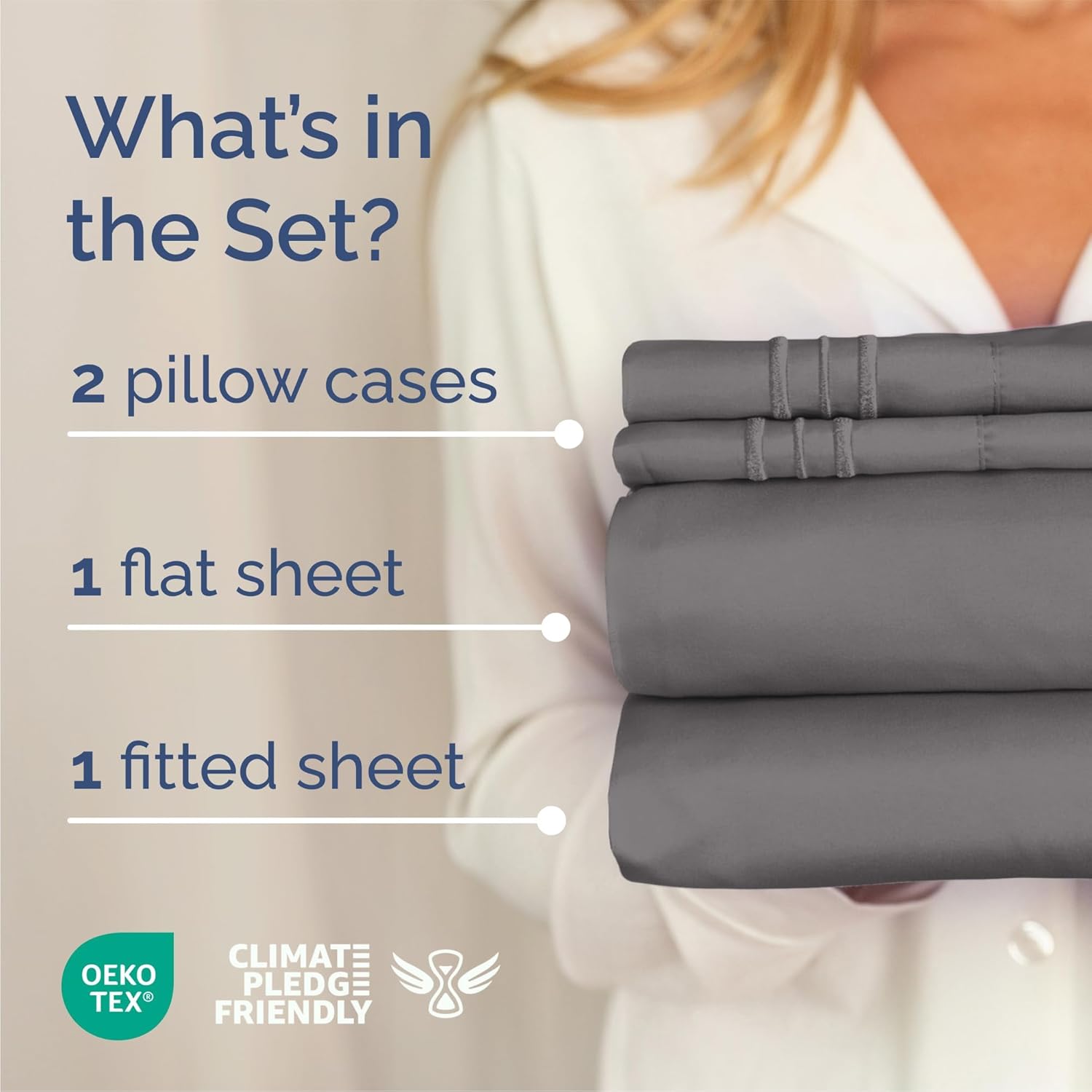 Indulge in Comfort with Our Luxurious Queen Size 4-Piece Sheet Set - Ultra Soft, Breathable, and Cooling Bedding in Dark Grey - Perfect for All Ages!