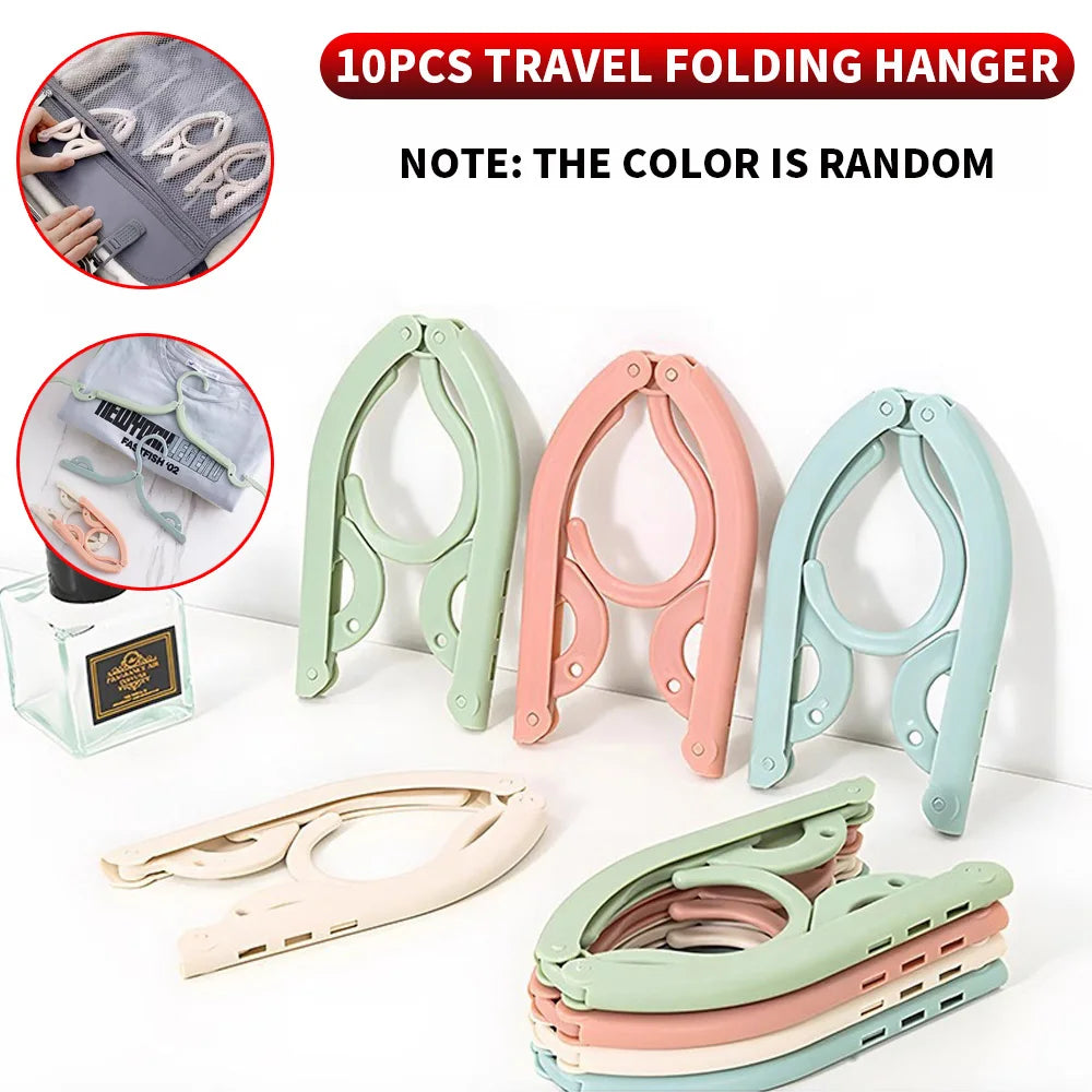 Ultra-Lightweight ABS Folding Clothes Hanger - Portable, Anti-Slip, High Load-Bearing Essential for Home and Outdoor Use