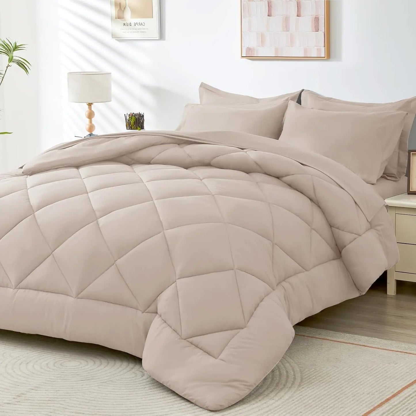 3Pcs Blanket Set, 260Gsm Ultrafine Fiber Thick Blanket, Christmas Gift, Twin Bed Sheet 220X240Cm, All-Season Warm Filling, Puffed Quilt #GLOBAL PICKS