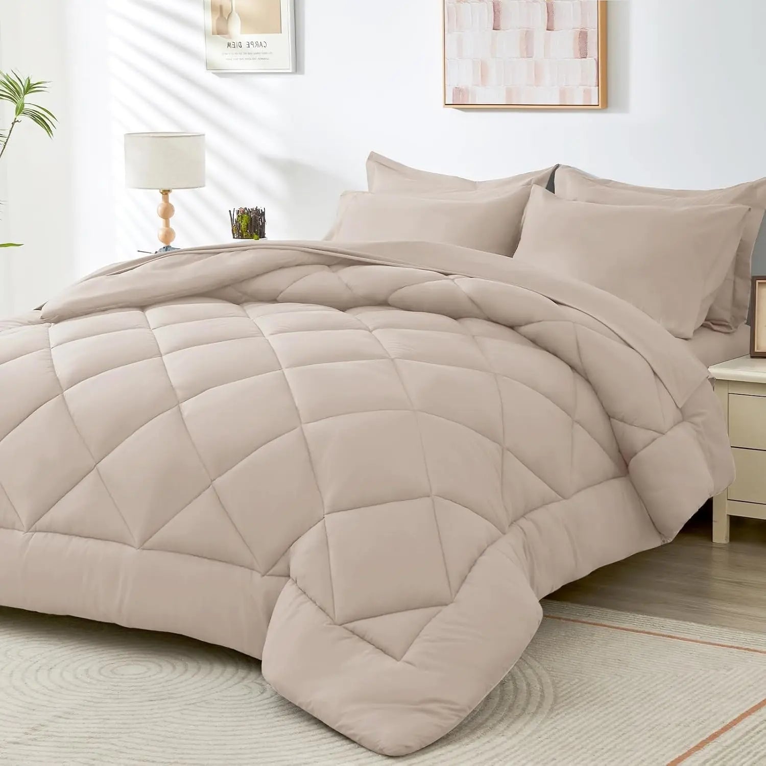 3Pcs Blanket Set, 260Gsm Ultrafine Fiber Thick Blanket, Christmas Gift, Twin Bed Sheet 220X240Cm, All-Season Warm Filling, Puffed Quilt #GLOBAL PICKS
