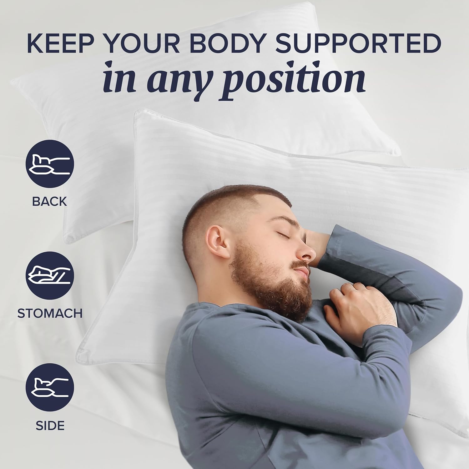 Experience Unmatched Comfort with Our Set of 2 Queen/Standard Bed Pillows - Soft Down Alternative for All Sleep Positions