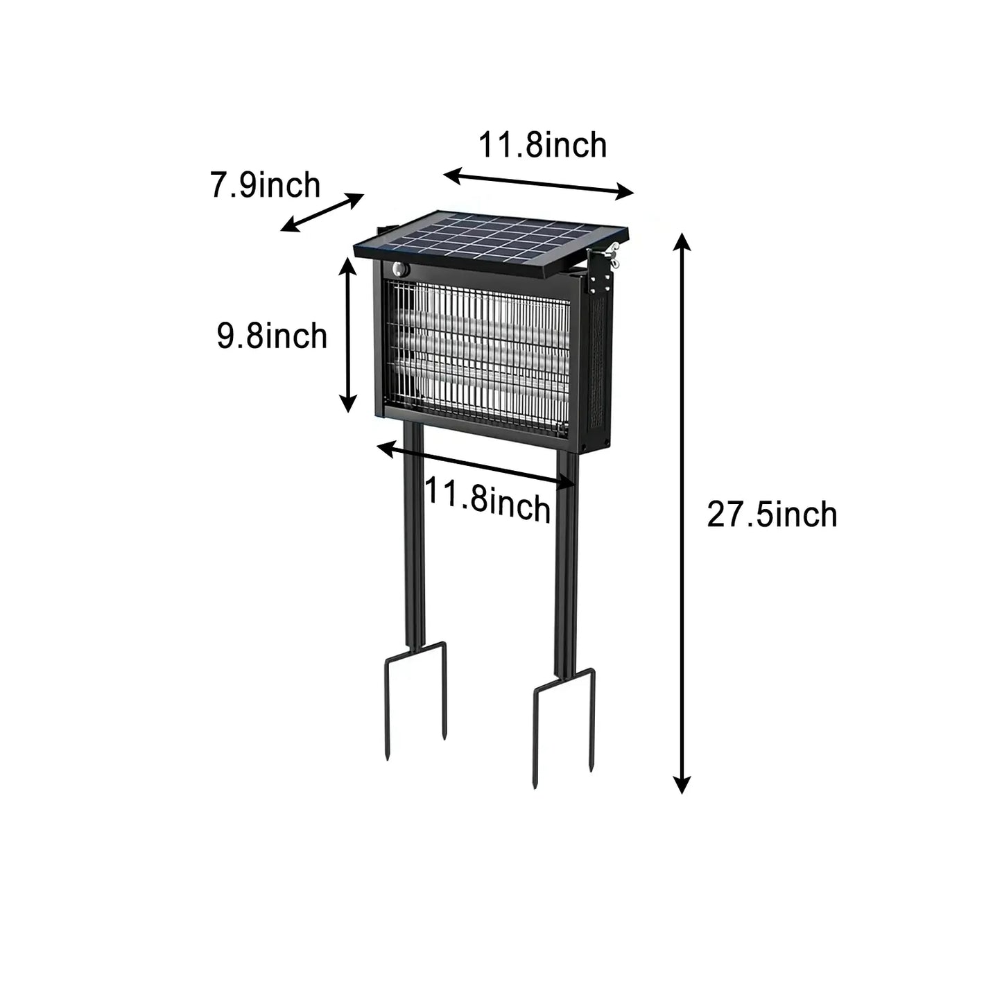 Gainstarx Solar Bug Zapper Outdoor Waterproof Electric Mosquito and Fly Zapper with Smart Light Sensor Rechargeable Solar Powered Trap for Patio, Backyard, Garden, Camping, and Indoor Use