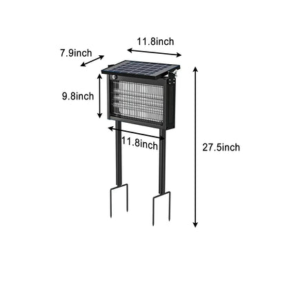Gainstarx Solar Bug Zapper Outdoor Waterproof Electric Mosquito and Fly Zapper with Smart Light Sensor Rechargeable Solar Powered Trap for Patio, Backyard, Garden, Camping, and Indoor Use