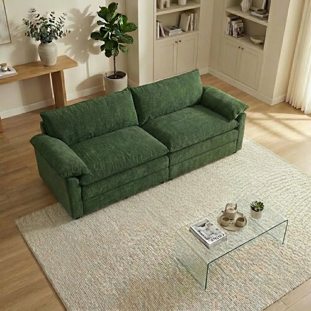 Experience Ultimate Comfort with the HIPIHOM Modern U-Shaped Cloud Sofa: A 3-Seater Modular Sectional Featuring 2 Movable Ottomans in Luxurious Chenille Fabric for a Stylish and Versatile Living Room