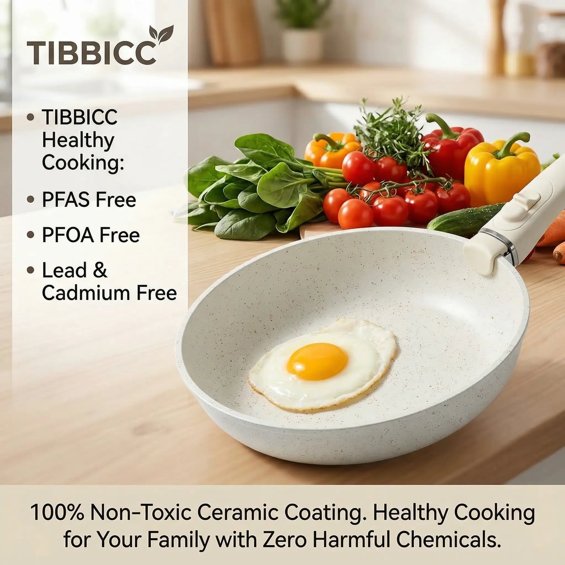 TIBBICC 20-Piece Nonstick Cookware Set – Detachable Handle, Space Saving, Non-Toxic, Less than $10 Each Pot, Perfect Gift