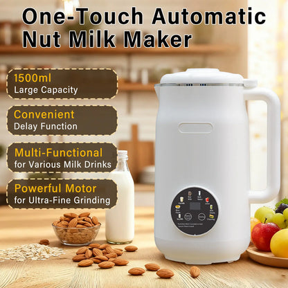40Oz Nut Milk Maker,8-In-1Automatic Nut Milk Maker,Creamy Almond Milk, Oat Milk, Soy Milk, Soup Maker,304 Stainless Steel Inner Container with 10 Blades