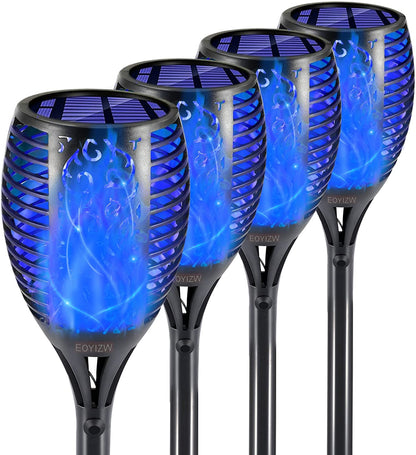 Illuminate Your Outdoors with Our Premium 4 Pack Solar Flickering Flame Torch Lights - Perfect for Garden, Patio, and Halloween Decor!