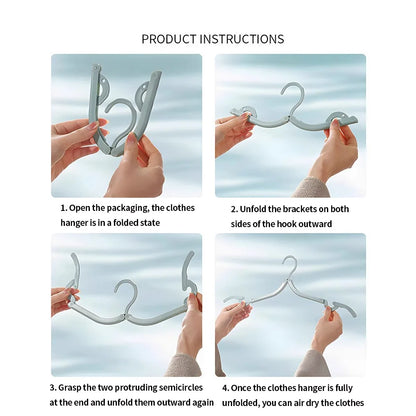 Ultra-Lightweight ABS Folding Clothes Hanger - Portable, Anti-Slip, High Load-Bearing Essential for Home and Outdoor Use