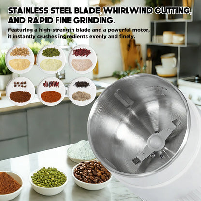 Electric Coffee Grinder & Spice Grinder, Using Stainless Steel Blades for Rapid Grinding, Capacity 500 Milliliters, 200 Watts, | Suitable for Coffee Beans, Nuts, Seeds | Dry Food Grinder | Multi-Purpose Small Kitchen Grinder with Handle