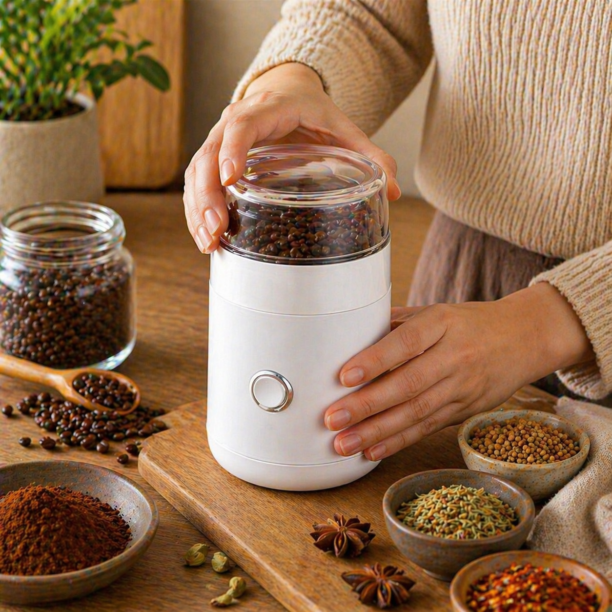 Electric Coffee & Spice Grinder | CozyGrind™ Kitchen Grinder