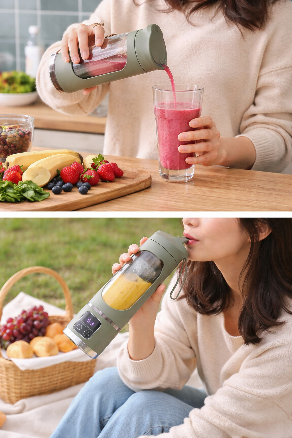 Portable Blender for Smoothies | CozyBlend™ USB Rechargeable Juicer