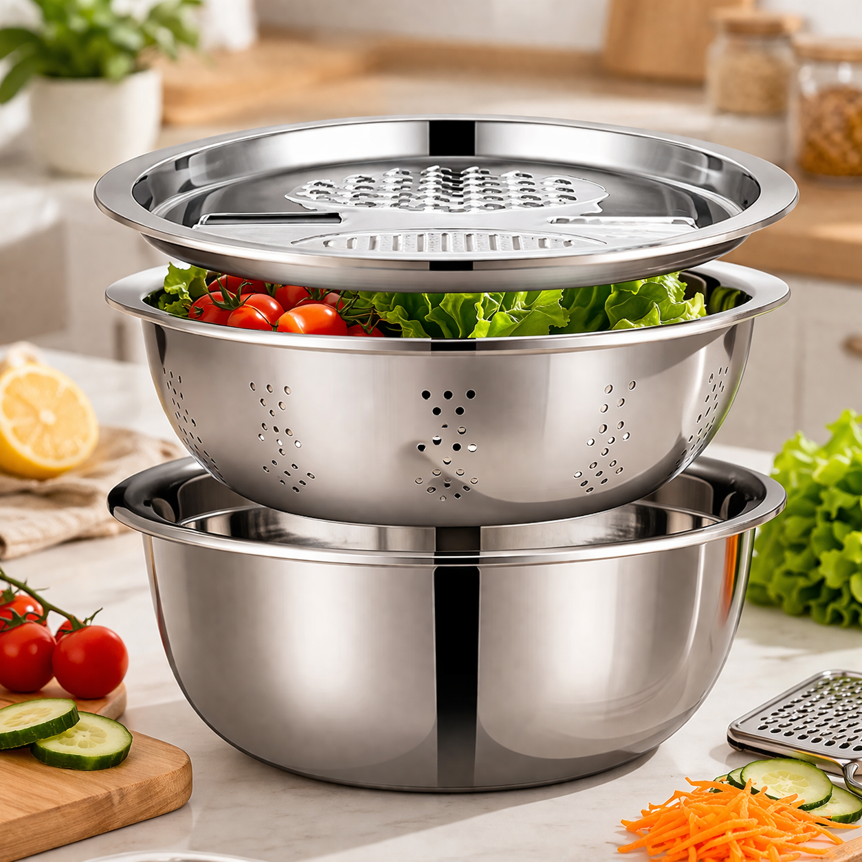 kitchen basin set for food prep
