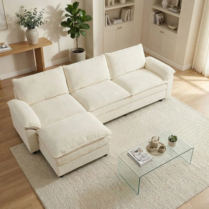 Experience Ultimate Comfort with the HIPIHOM Modern U-Shaped Cloud Sofa: A 3-Seater Modular Sectional Featuring 2 Movable Ottomans in Luxurious Chenille Fabric for a Stylish and Versatile Living Room