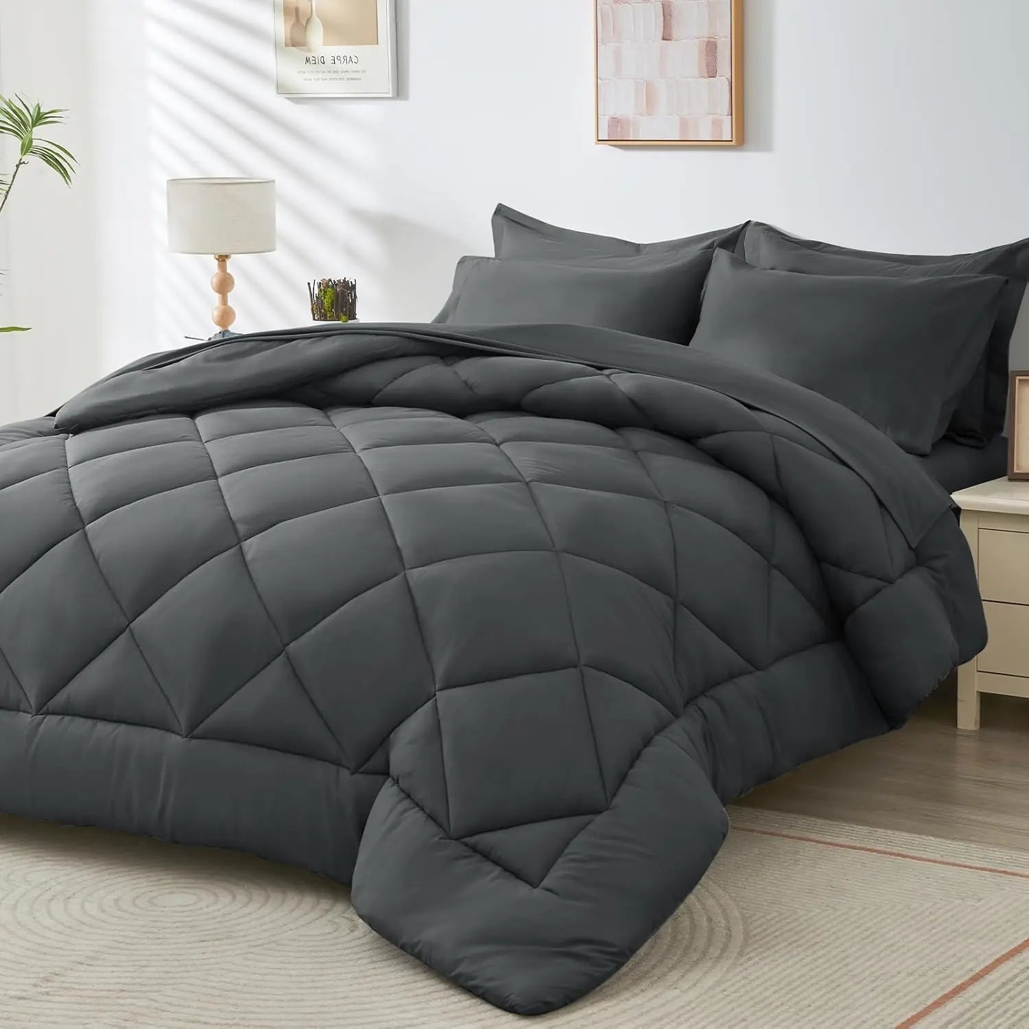 3Pcs Blanket Set, 260Gsm Ultrafine Fiber Thick Blanket, Christmas Gift, Twin Bed Sheet 220X240Cm, All-Season Warm Filling, Puffed Quilt #GLOBAL PICKS