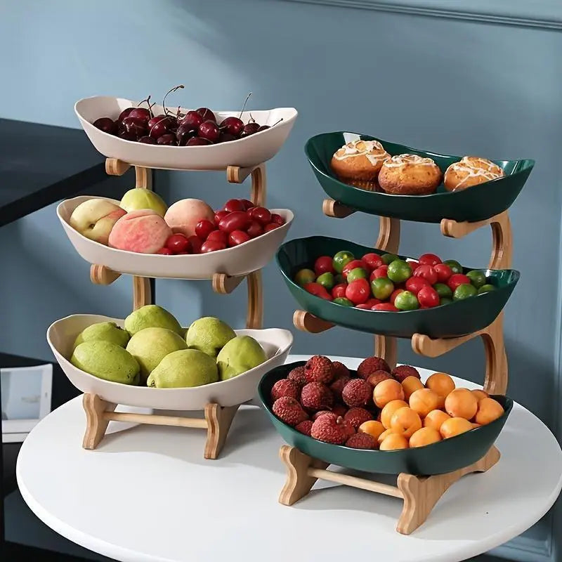 wooden fruit basket for kitchen counter