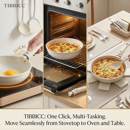TIBBICC 20-Piece Nonstick Cookware Set – Detachable Handle, Space Saving, Non-Toxic, Less than $10 Each Pot, Perfect Gift