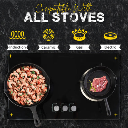 【New Year Deal】Utopia Kitchen 3-Piece Black Cast Iron Skillet Set - Pre-Seasoned Frying Pans 6", 8", 10" - Oven, Stove, Grill, Campfire Safe - Easy to Use Cookware
