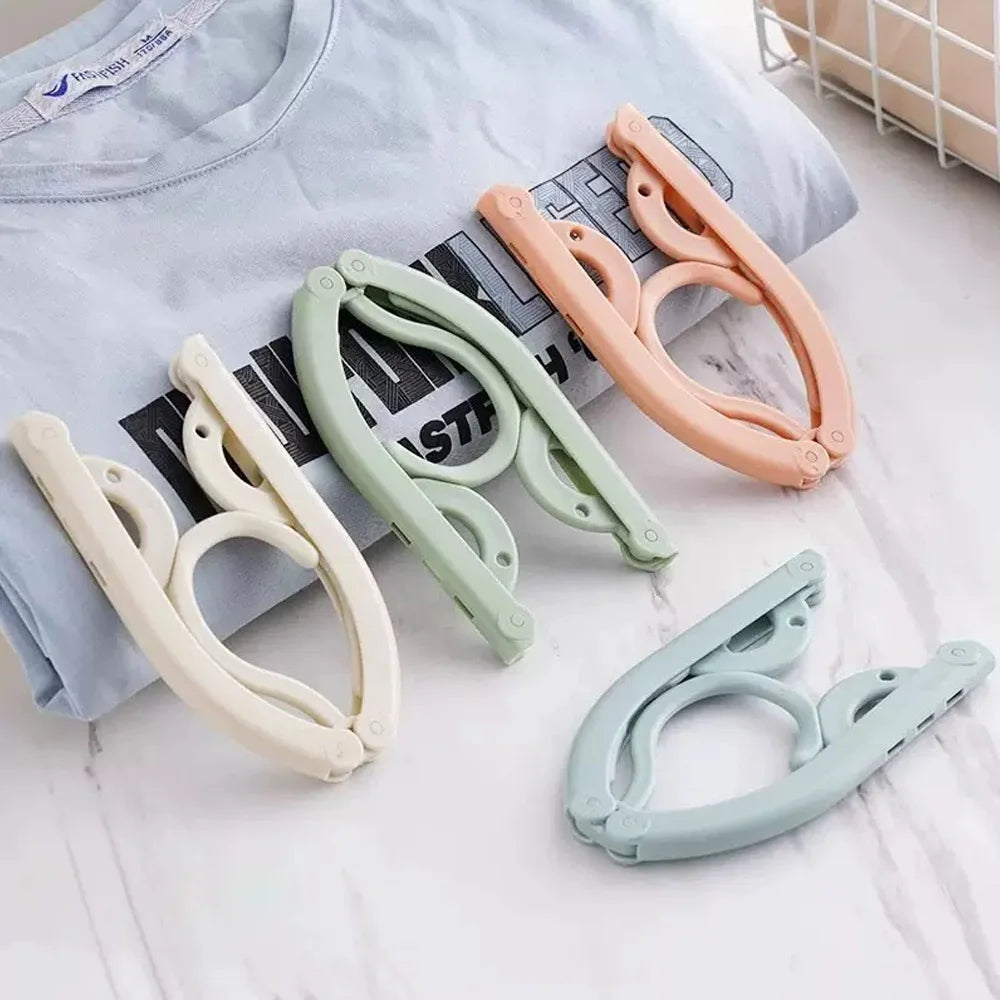 Ultra-Lightweight ABS Folding Clothes Hanger - Portable, Anti-Slip, High Load-Bearing Essential for Home and Outdoor Use