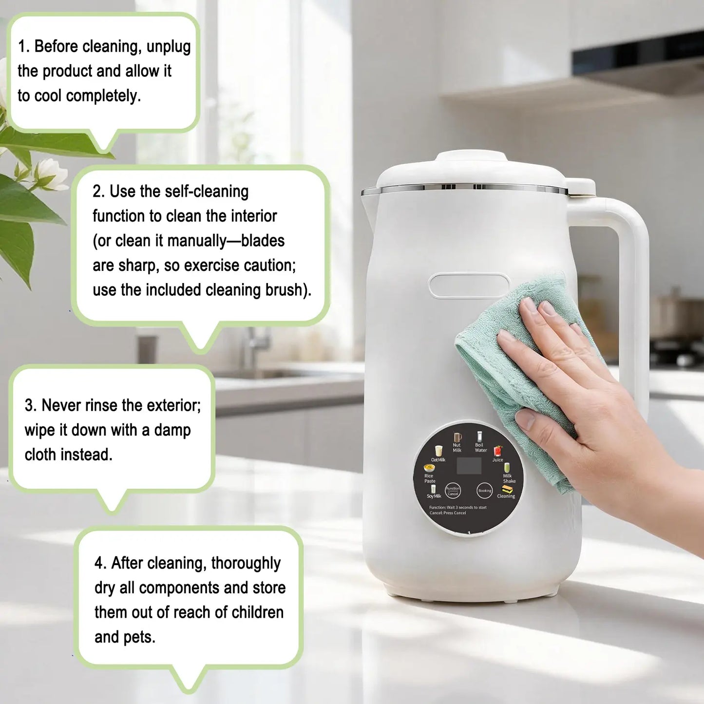 40Oz Nut Milk Maker,8-In-1Automatic Nut Milk Maker,Creamy Almond Milk, Oat Milk, Soy Milk, Soup Maker,304 Stainless Steel Inner Container with 10 Blades