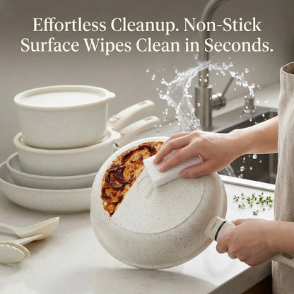 TIBBICC 20-Piece Nonstick Cookware Set – Detachable Handle, Space Saving, Non-Toxic, Less than $10 Each Pot, Perfect Gift