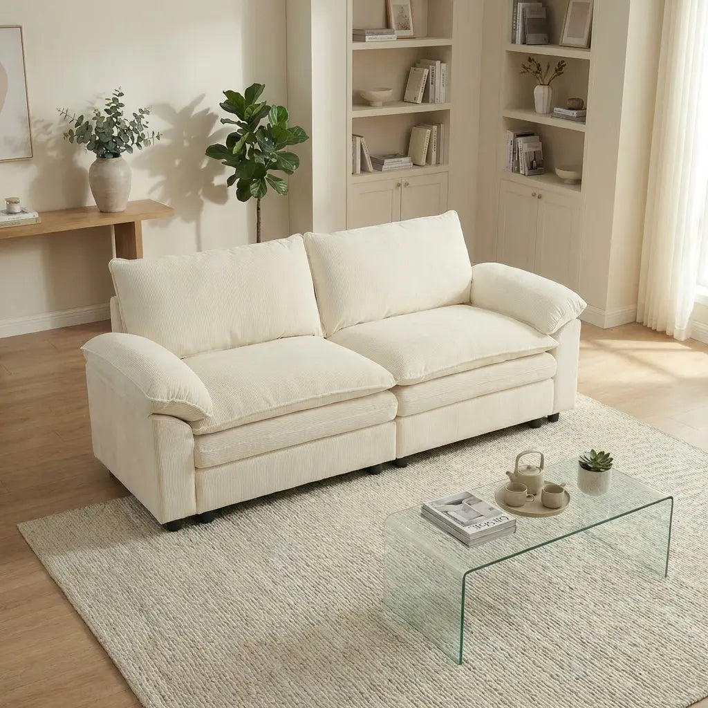 Experience Ultimate Comfort with the HIPIHOM Modern U-Shaped Cloud Sofa: A 3-Seater Modular Sectional Featuring 2 Movable Ottomans in Luxurious Chenille Fabric for a Stylish and Versatile Living Room