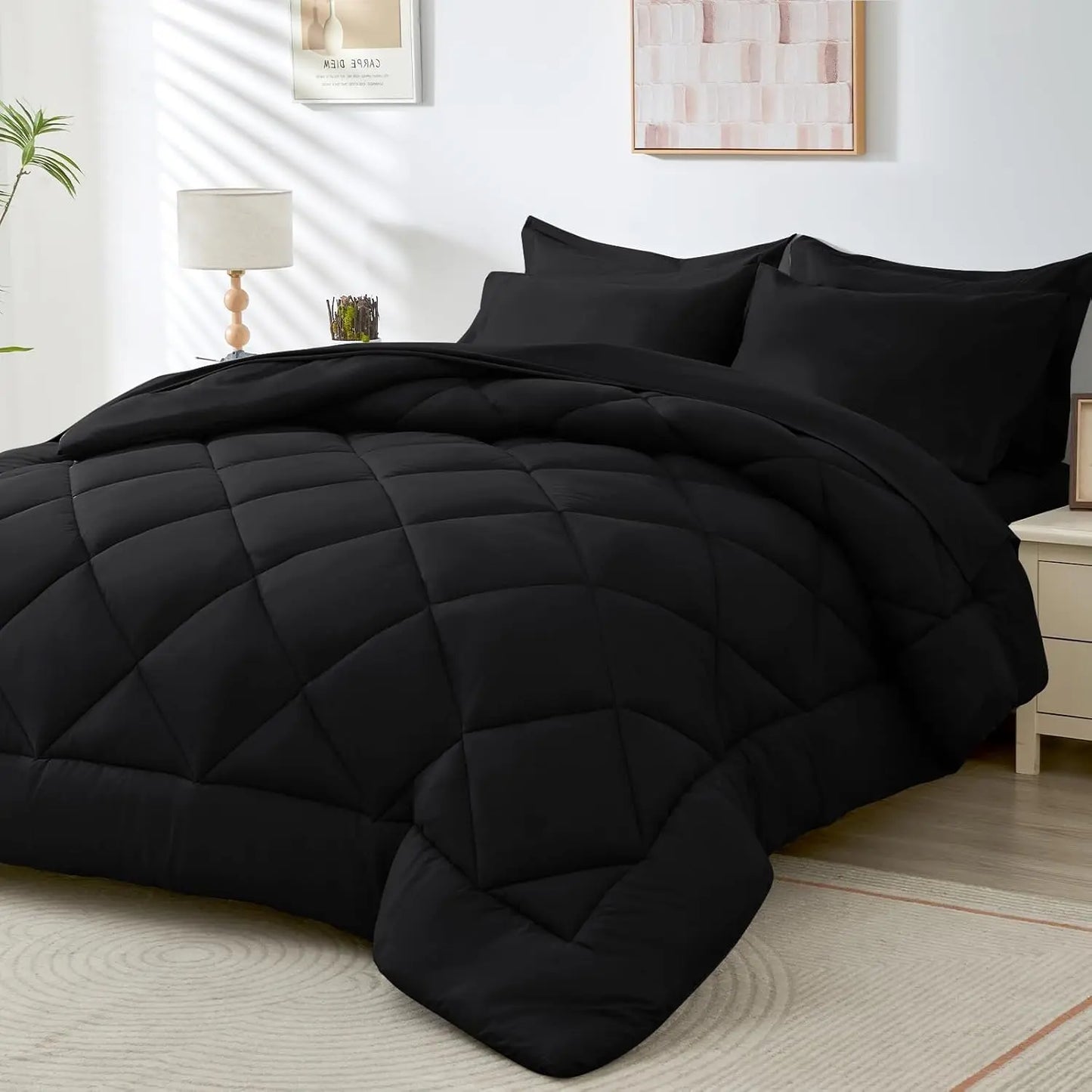 3Pcs Blanket Set, 260Gsm Ultrafine Fiber Thick Blanket, Christmas Gift, Twin Bed Sheet 220X240Cm, All-Season Warm Filling, Puffed Quilt #GLOBAL PICKS