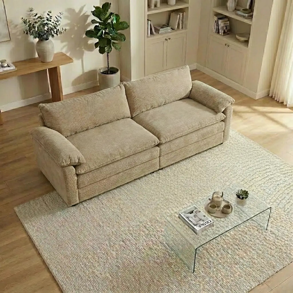 Experience Ultimate Comfort with the HIPIHOM Modern U-Shaped Cloud Sofa: A 3-Seater Modular Sectional Featuring 2 Movable Ottomans in Luxurious Chenille Fabric for a Stylish and Versatile Living Room