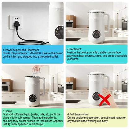 40Oz Nut Milk Maker,8-In-1Automatic Nut Milk Maker,Creamy Almond Milk, Oat Milk, Soy Milk, Soup Maker,304 Stainless Steel Inner Container with 10 Blades